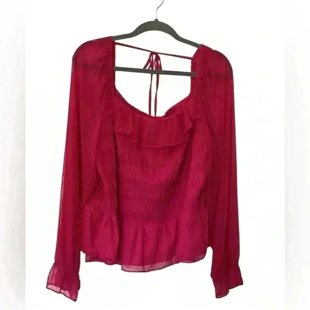 NWT Lauren Conrad Top Blouse Size 3X Fuschia